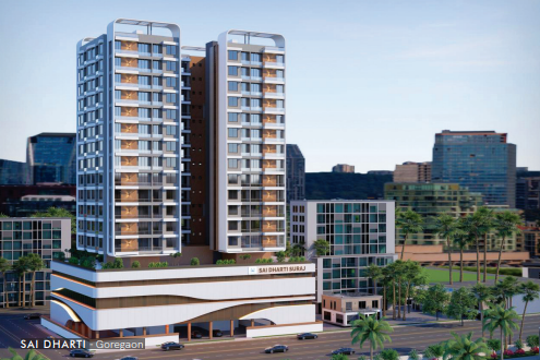 Luxury mirror building tower under construction with first three floors at Agrawals Phoenix · Bandra East – Kherwadi · Codename Aarambh