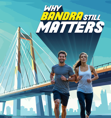 Bandra hanging bridge jogging view over water at Agrawals Phoenix · Bandra East – Kherwadi · Codename Aarambh